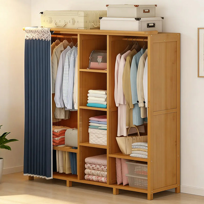 Closets Armables Madera Modernos Con Gasa Blanca 150*43*160 Color Azul Oscuro | Meses sin interés