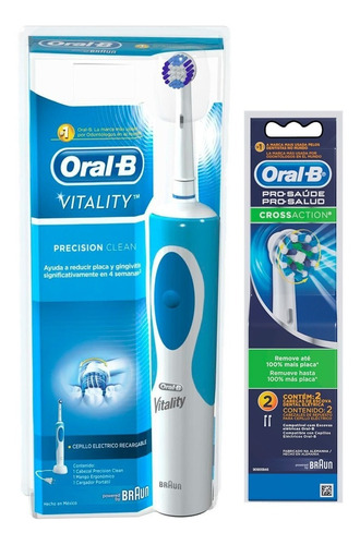 Kit Escova Elétrica Oral-b Vitality D12 + Refil C/2 Unidades