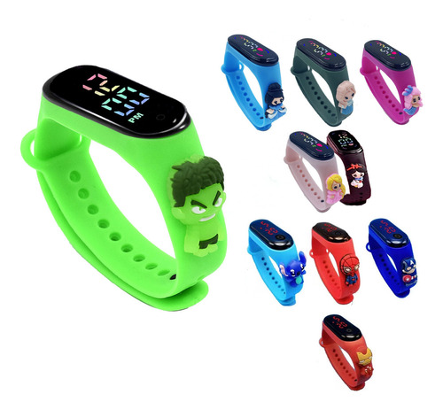 Reloj Digital Banda Para Niños Basico Infantil Animado