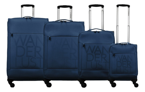 Set Valijas Semi Rigida Wanderlust Grande Mediana Cabina Low