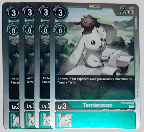 Cartas Terriermon X4 Rb01 Bt3  Digimon Tcg 