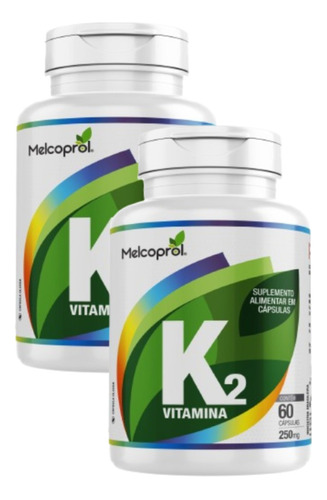 Kit 2 - Vitamina K2 Mk7 Menaquinona Melcoprol - 2x60 Cáps.