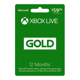 Microsoft Xbox Live Membresía Gold De 12 Meses