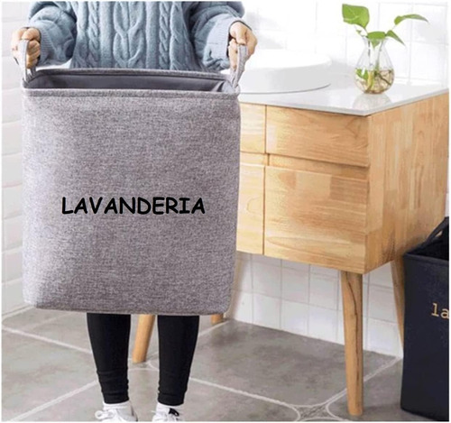 Cesto De Roupa Suja Lavanderia Eva Resistente Com Alça