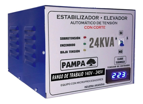 Elevador De Tensión Automático 24 Kva Rango 140v Pampa