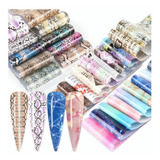 50pcs Pegatinas Uñas Foil Transfer Láminas Mármol Serpentina