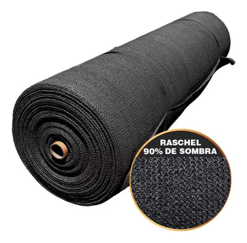 Malla Sombra 2x10 Mts Rollo Raschel 90% Inmatmex Lienzo