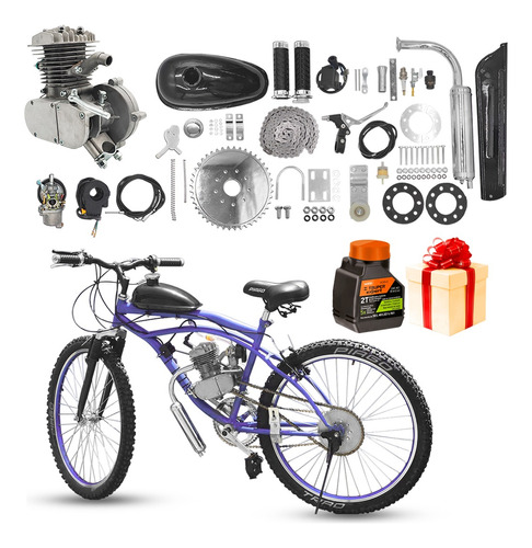 Kit Motor Gasolina Para Bicicleta 80cc Bicimoto