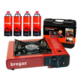 Anafe Brogas Camping  + 4 Cartuchos Butano Cocina Portatil