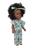 Girl Doll Black Skin Curly Hair Simulation African Baby Kid