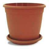 Maceta Plantas Redonda Plástica 18cm Diam X 15cm Alto+ Plato