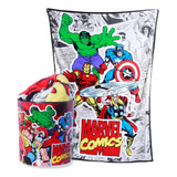 Kit Manta E Balde De Pipoca 5l Marvel Comics Oficial