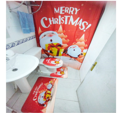 Set Fundas De Navidad Baño Decoracion Navideña 4 Piezas