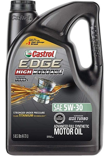 Castrol 03128c Edge High Mileage 5w-30 Advanced Full Synthet