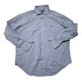 Camisa Ralph Lauren 2xl Stanton Classic Fit Lineas Azul