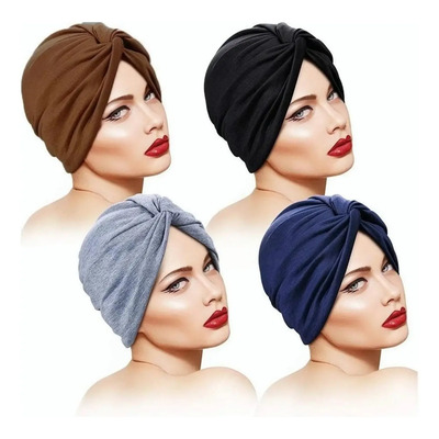 4 Turbantes Gorros Dama Mujer Oncológicos Quimio Alopecia | MercadoLibre