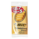 Aparelho De Barbear Bic Sensitive Leve 7 Pague 5 Unidades, 