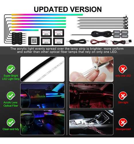 Tira De Luces Led Dreamcolor Para Interior De Coche Con Apli