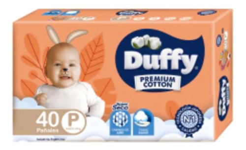 Pañales Bebes Duffy Cotton Premium Talle P 40 Unidades