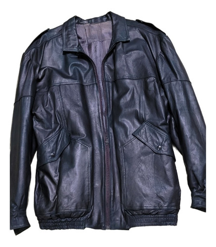 Campera De Cuero Negro Talle Xxl Para Hombre