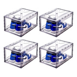 Set De 4 Cajas De Zapatos Apilables Premium Transparente