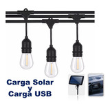 Serie Vintage Solar S14 Y Usb, 14.62 Mts, 15+1 Focos Led  