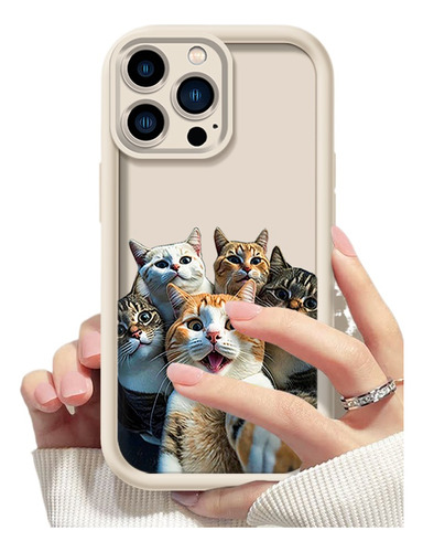 Funda Divertida De Silicona Selfie Cats Para iPhone 11, 12,