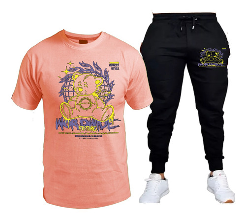 Conjunto Remera Y Pantalon Jogging De Osito / Colores/unisex