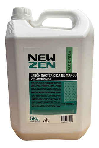 Jabón Liquido Bactericida Para Manos New Zen 5 Lts (anmat)