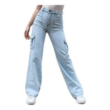 Jeans Cargo Wide Leg Palazzo Mujer Moda 2022