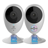 Kit X2 Camara Seguridad Ip Mini Wifi Ezviz + 2 Memorias 32gb