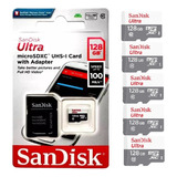 Kit 5 Sandisk Ultra Microsd 128gb Class10 Memory Card 100mb