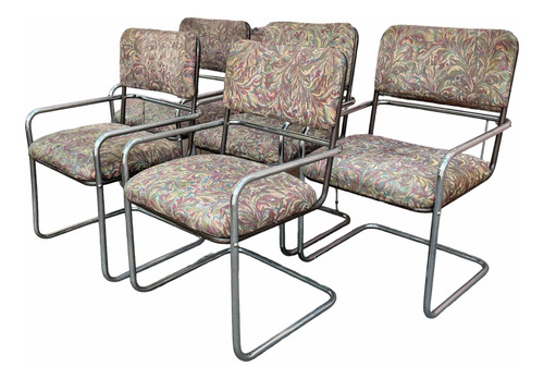 Lote De 5 Sillones Mid Century 50s Con Base Para Mesa