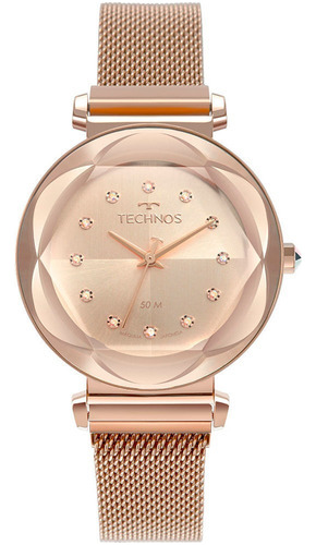 Relógio Feminino Technos Crystal Rosé 2035msb/4j + Nf-e