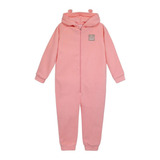 Pijama Niña Polar Sustentable C/gorro Liso Rosa H2o Wear