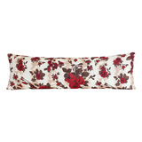 Capa Fronha Para Travesseiro De Corpo 1,40x45 Estampadas Cor Floral Vermelho Pascogran