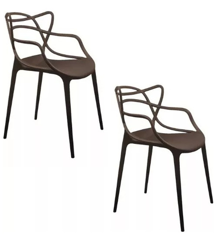 Set 2 Sillas Moderna Minimalista Estilo Master Comedor Negro