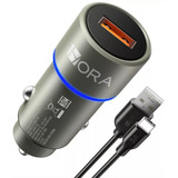 Cargador Para Auto 18w Carga Rápida Con Cable Tipo C