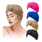 4 Turbantes Gorros Flores Para Mujer Oncológicos Alopecia