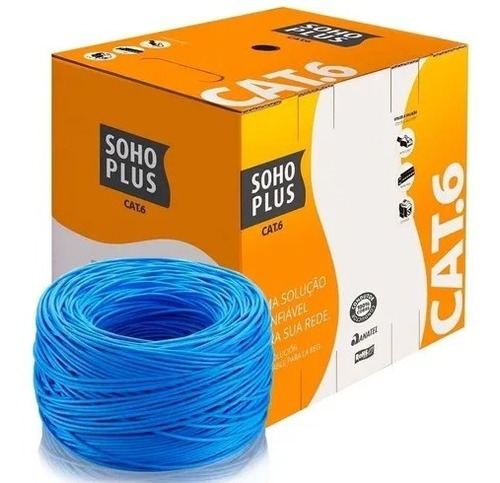 Cabo De Rede Caixa 305m Azul Utp Rj45 Cat6 Furukawa Sohoplus