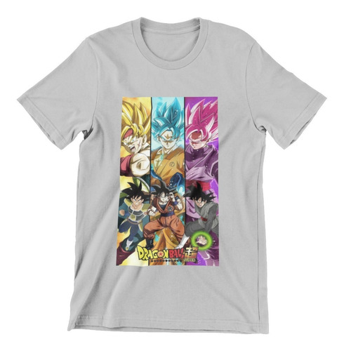 Polera Unisex Dragon Ball Goku Saiyan Vegeta Poster Algodon