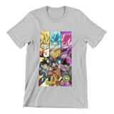 Polera Unisex Dragon Ball Goku Saiyan Vegeta Poster Algodon