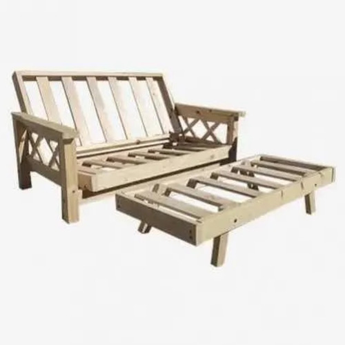 Futon Sofa Cama Pino Macizo Sin Colchon 2c Patas De 3x3 Pul.