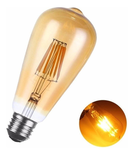 Ampolleta Led Retro Vintage Luz Calida Decoracion Filamento