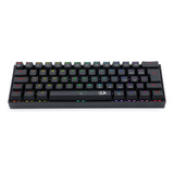 Teclado Mecânico Gamer Redragon Dragonborn Rgb Preto