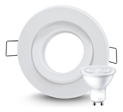 Spot Led Embutir Circular Plastico Con Dicro Led 7w Pack X10