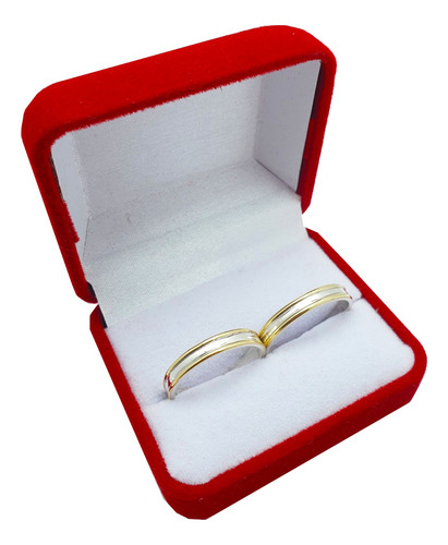 Par Alianzas Cinta Plata 925 Oro Anillo Casamiento Grabado