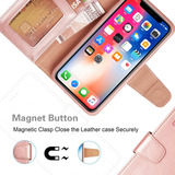 Funda Tarjetera Con Tapa Para iPhone X / Xs | Rosa Oro