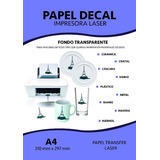 Water Transfer Paper Papel Decal Láser 20 Hojas Color Transparente