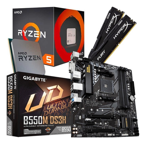 Kit Amd Ryzen 7 5700x + Gigabyte B550m Ds3h + 32gb Ddr4 3200